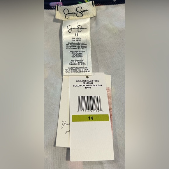 NWT Jessica Simpson Girls Size 14 Halter Bathing Suit with Rainbow Pineapples - Picture 3 of 8